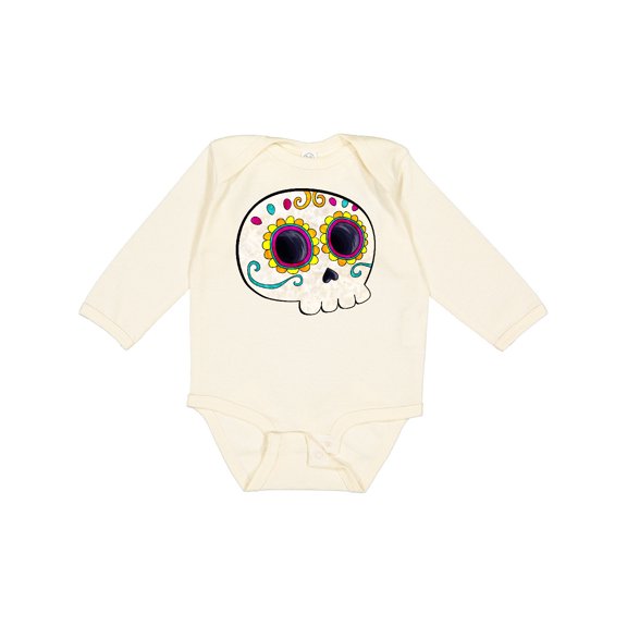 Inktastic Cute Sugar Skull for Day of the Dead Boys or Girls Long Sleeve Baby Bodysuit