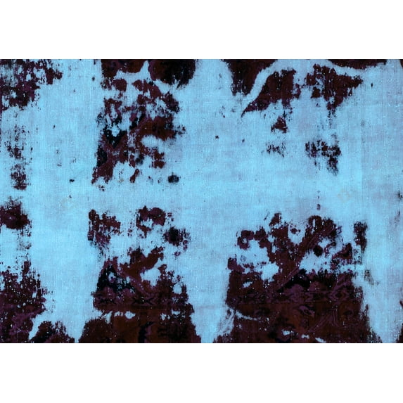 Ahgly Company Indoor Rectangle Abstract Light Blue Modern Area Rugs, 8' x 12'