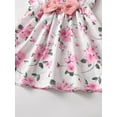 thumbnail image 7 of Toddler Baby Girls Clothes Solid Long Sleeve Tops + Sleeveless Floral Bow Dress Outfit Set Pink 2-3 Years, 7 of 7