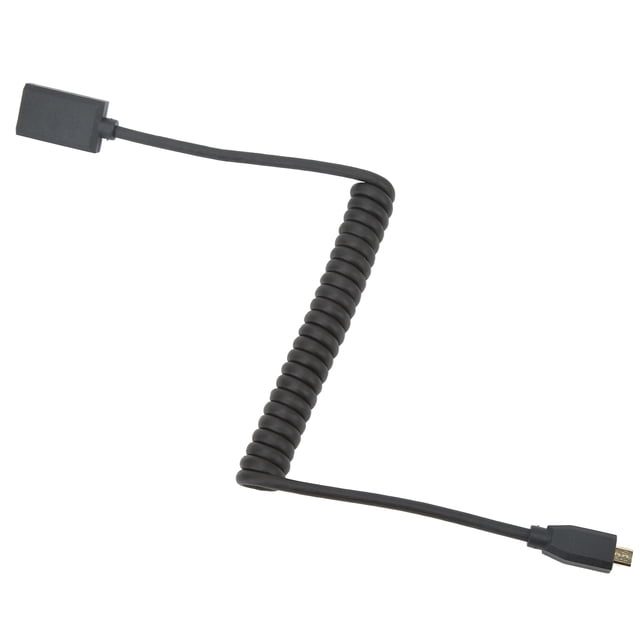 Micro HD Multimedia Coiled Cable, OD4.0 1.2m 8K60Hz High Transmission Rate Flexibility Multimedia Interface Female Spring Cable for Digital Camera Straight Head