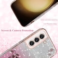 thumbnail image 5 of for Samsung Galaxy S21 Plus Case Clear Glitter Sparkle Luxury Shiny Phone Case Samsung S21 Plus Case Silicone TPU Soft Flower Transparent Shockproof Cover Pruple Thin (Pink), 5 of 14