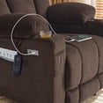 thumbnail image 5 of MCombo Electric Power Recliner Chair with Massage & Heat, Extended Footrest, USB Ports, 2 Side & Front Pockets, Cup Holders, Brown Plush Fabric 8015, 5 of 9