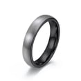 thumbnail image 6 of 4mm/6mm/8mm Tungsten Steel Bands Men's Silver Brushed Women's Black Ring Sz 6-12, 6 of 9