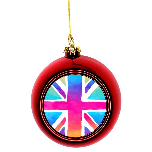 Flag England British UK United Kingdom Great Britian GB Ornaments Red