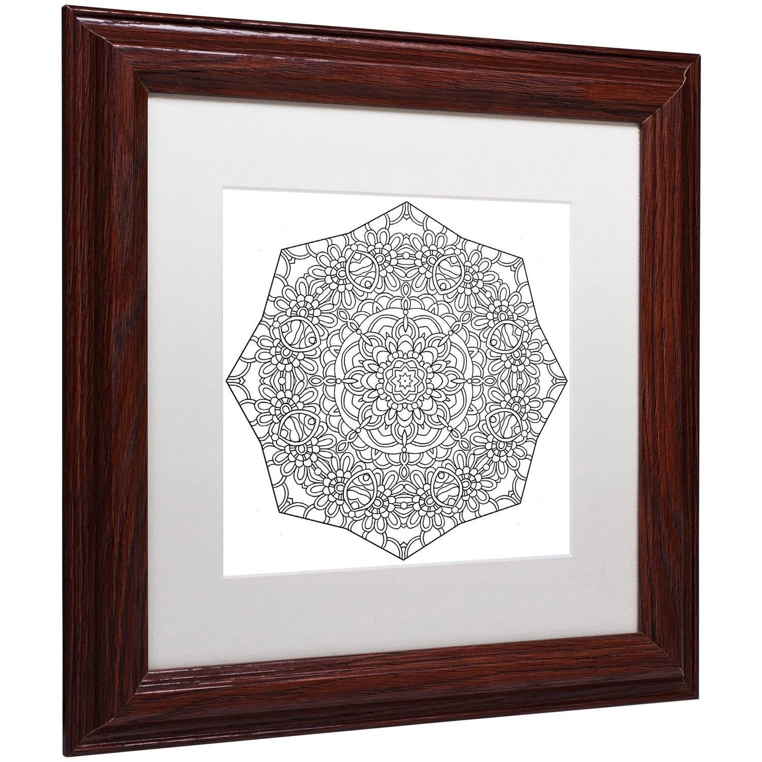 Trademark Fine Art "Mixed Coloring Book 32" Canvas Art by Kathy G. Ahrens, White Matte, Wood Frame