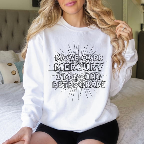 Comfort Colors Mercury Retrograde Sweatshirt, Astrology Sweatshirt, Gift For Astrologer, Funny Mercury Retrograde Sweatshirt, Retrograde Tee (Colors:Orchid; Sizes:M;)