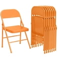 thumbnail image 2 of TROPOW 8 Pack All-Steel Folding Chairs Set of 8, Heavy Duty Metal Foldable Dining Chair with Backrest, Hold Up to 350 LBS, Orange Portable Fold Chair for Home, Office, Indoor & Outdoor Events, 2 of 6