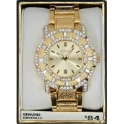 Elgin Adult Male Watch Crystal Accented Champagne Dial Date (FG9750)