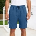 thumbnail image 2 of Mens Athletic Shorts Cargo Shorts with Elastic Waist Casual Summer Shorts Multiple Pockets, 2 of 9