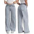 thumbnail image 6 of RotHome Women Jeans Baggy Jeans Women Wide Leg Jeans for Women High Waisted Stretchy Straight Leg Denim Pants with Pockets Loose Fit Comfortable Everyday Wear Casual Bottoms, 6 of 10