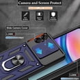 thumbnail image 3 of Compatible with Samsung Galaxy A05 Case,Galaxy A05 Case with Screen Protector[2 Pcs] with Slide Camera Cover, 360°Rotation Ring Kickstand [Military Grade] for A05 Case,Blue, 3 of 15