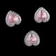 thumbnail image 2 of 50 botones planos de resina con forma de corazón de 12 mm con diamantes de imitación, doble perforación, color rosa. Rosa claro, 2 of 9