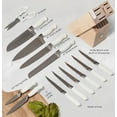 thumbnail image 4 of Styled Settings White Knife Set with Block and Sharpener - 14 Piece Ultra Sharp High Carbon Stainless Steel Knife Set Includes Ashwood Knife Block with Sharpener Built In, 4 of 9