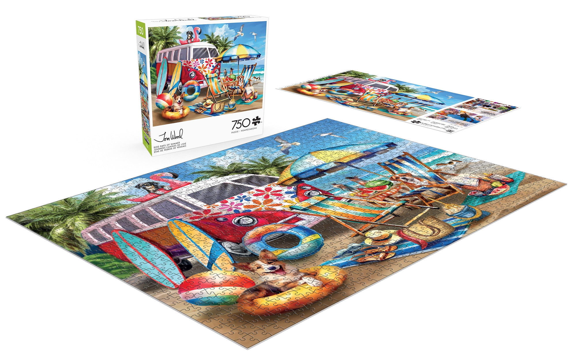 Buffalo Games Dog Days of Summer 750-Piece 24 x 18-Inch Interlocking Jigsaw Puzzle for Adults Ages 14+
