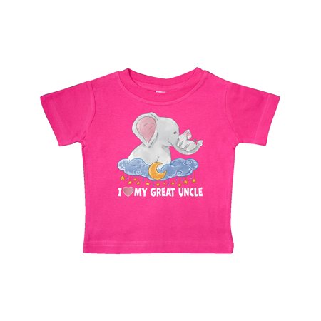 

Inktastic I Love My Great Uncle Cute Elephants with Moon and Stars Gift Baby Boy or Baby Girl T-Shirt