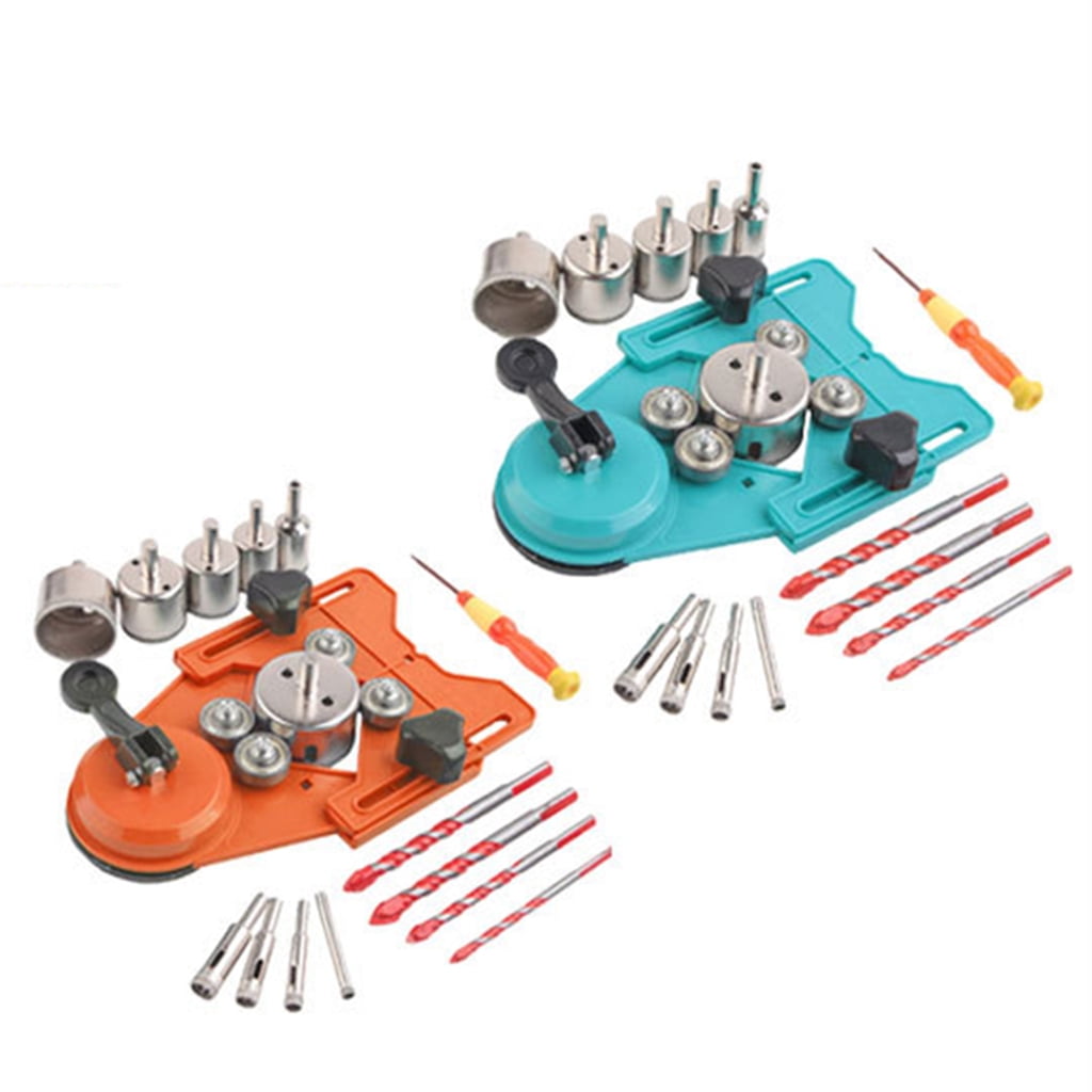 Nishiyuenyi Diamond Drill Bit Set Drill Guide Jig Fixture Locator Construction Tools Hole Saw Drill for Glass Marble Tile Ceramic 6pcs