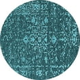 thumbnail image 1 of Ahgly Company Indoor Round Oriental Light Blue Industrial Area Rugs, 7' Round, 1 of 4