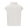 thumbnail image 5 of hotojiny Womens Sleeveless Button down Shirt Summer Cotton Linen Collar Tops Lightweight Solid Blouses with Pockets, 5 of 6