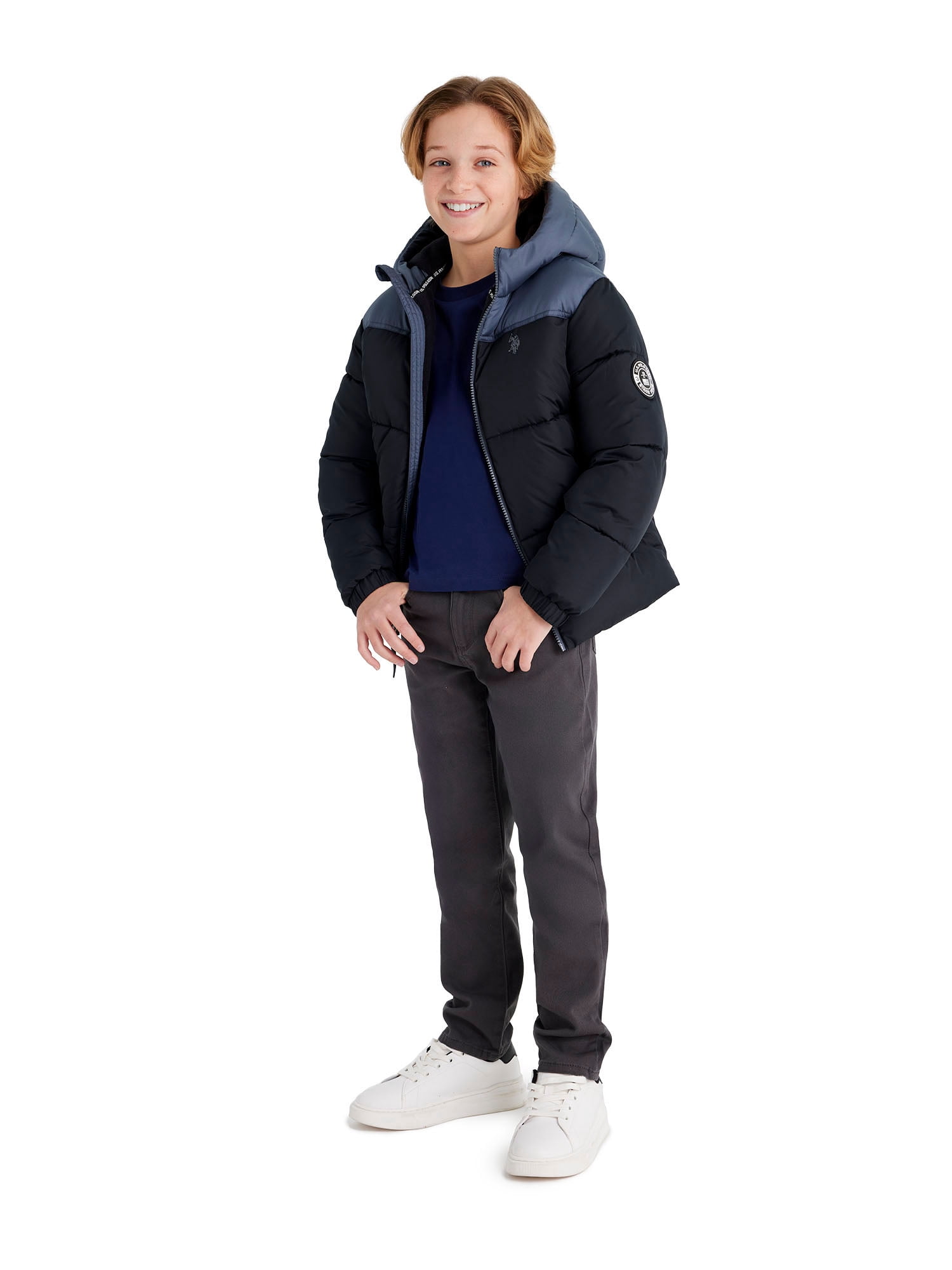 U.S Polo Assn. Boys Colorblock Puffer Jacket, Sizes 4-18