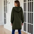 thumbnail image 5 of Fartey Zip Up Hoodies for Women Oversized Fleece Long Tunic Sweatshirts Casual Long Sleeve Drawstring Hooded Sweatshirt Fall Going Out Hoodie Jacket Coat Green S, 5 of 9