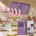 thumbnail image 6 of Wallet Case for Google Pixel 6a 5G, Vintage Premium PU Leather Cover Flip Case with Card Slots Magnetic Closure Zipper Pocket Kickstand Handbag with Hand Strap - Red Wine, 6 of 15