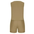 thumbnail image 6 of LYXSSBYX 2 Piece Sets for Women Summer Shorts Solid Color Elegant Summer Two-piece Set Button Front Sleeveless Top Shorts with Pockets Outfits, 6 of 9