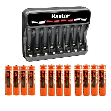 Kastar 12-Pack Battery and CMH8 Smart USB Charger Replacement for Panasonic KX-TG572SK KX-TG585SK KX-TG6311S KX-TG6312S KX-TG6313 KX-TG6313S KX-TG6321 KX-TG6322 KX-TG6322S KX-TG6323 KX-TG6323PK