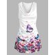 thumbnail image 1 of Tapa de camiseta de camisetas de mariposa floral de talla grande Rosegal Camisetas sin mangas de talla grande, 1 of 5