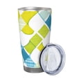 thumbnail image 2 of 20oz Car Cup Three-Piece Set Of Single Silver Edge No Smell Easy To Carry Heat Preservation For Daily Car Sports Travel Lime Houndstooth Hand-Drawn Sketch_3, 2 of 8