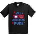 thumbnail image 3 of Inktastic 4th of July All American Dude with Red and Blue Glasses Youth T-Shirt, 3 of 5
