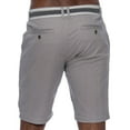 thumbnail image 4 of 9 Crowns Men's Flat Front Slim Fit Stretch Belted 10" Shorts (Grey, 40), 4 of 4
