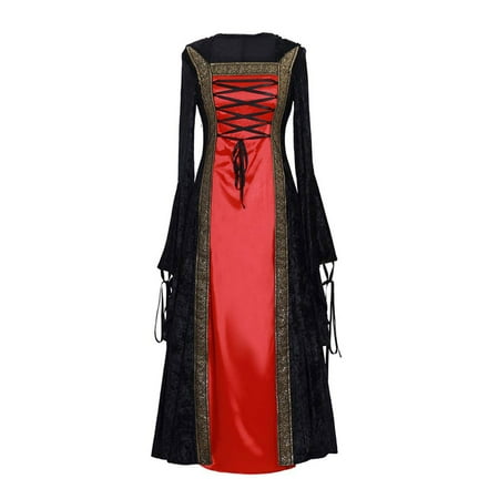 

Black Dresses for Women Plus Size Dress for Women Long Sleeve Dress for Women Women s Trendy Long Sleeve Hooded Gothic Dress Floor Length Cosplay Dress on Clearance Dress Pants Women Red S