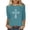 Light Blue, variant on YUNAFFT Comfortable Relaxed Fit Round Neck Three-Quarter Sleeve T-Shirt for Women Casual Everyday Wear