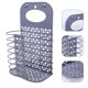 thumbnail image 3 of Folding Laundry Basket Wall Mount for Bathroom Use 2Pcs Grey Plastic Hamper, 3 of 4