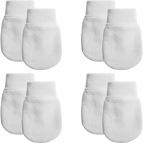 4 Pairs Newborn Baby Mittens Infant Toddler Gloves No Scratch Mittens Cotton Gloves for 0-6 Months Baby Boys Girls