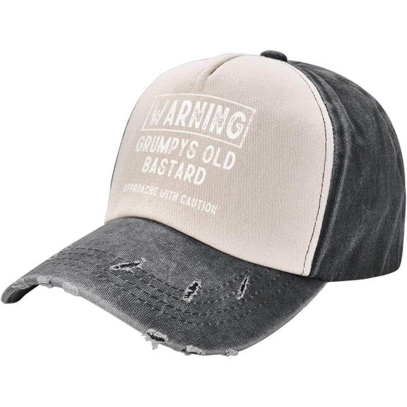 Warning Grumpys Old Bastards Approachs with Caution Hat Adjustable Baseball Cap Dad Hat for Women Men,Dark Red