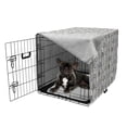 thumbnail image 5 of Umbrella Dog Crate Cover, Repetitive Rainy Weather Accessories Striped Background Illustration, Easy to Use Pet Kennel Cover Small Dogs Puppies Kittens, 7 Sizes, Pale Grey and Eggshell, by Ambesonne, 5 of 6