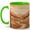 Green, variant on Boho Sunset Mountain Coffee Mug, Warm Landscape Wildflower Nature Design, 11 oz Ceramic Cup