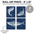 thumbnail image 5 of Big Dot of Happiness Shark Zone - Unframed Jawsome Ocean Kids Room Linen Paper Wall Art - Set of 4 - Artisms - 8 x 10 inches, 5 of 7