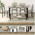 thumbnail image 6 of MOOSENG Modern Dining Table Set for 6, Kitchen Table and Chairs with Bench, 6-Piece Gray Wood Dining Room Set, Space Saving Small Dining Table for Living Room, 6 of 8