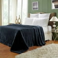 thumbnail image 2 of Ultra-Soft Fuzzy Velvety Sheen Fleece Blanket Navy Blue / Full/Queen, 2 of 3