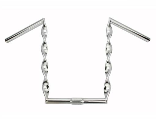 FLAT TWISTED 15/" HANDLE BARS 25.4 MM LOWRIDER BICYCLES CHROME