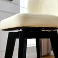 thumbnail image 4 of TEWLOSS Single Beige Counter Stool 27.5" - PU Leather Swivel with Button Tufted Back, 4 of 7