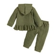 thumbnail image 4 of Kogui Toddler Girls Clothing Set Toddler Baby Girl Winter Long Sleeve Hoodie Sweatshirt Pants Outfit Clothes Sets Size 12 18 Months (Green,12-18 Months), 4 of 6