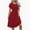 Red, variant on Short Sleeve Dresses for Women, Elegant Crewneck T Shirt Dress Pleated Casual Loose Tunic Mini Dress for Work Office