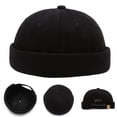 thumbnail image 1 of YAOBAMM Bonnet Femme Femme Homme Chapeau Rond Couleur Unie Réglable Sans Bord Respirant Décoratif Danseuse de Rue Crâne, 1 of 7