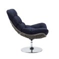 thumbnail image 3 of Modway Brighton Wicker Rattan Patio Swivel Lounge Chair in Light Gray and Navy, 3 of 6