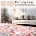 thumbnail image 2 of ODIKA 8'x10' Machine Washable Non-Slip Area Rug, Whimsical Unicorn Parade Amid Blooming Spring Garden High Traffic Rug, Pink, 317491, 2 of 7