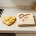 thumbnail image 4 of VMWMSSR Wooden Cookie Molds Biscuit Carved Wooden Mould Kitchen Diy Cookie Stamps Cookie Cutter Funny 3D Press Embossing Mold Flower Pattern Baking Tool For Valentine C-10cm x 10cm x 2cm, 4 of 5