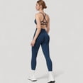 thumbnail image 3 of Women's Seamless High Waist Compression Leggings with Sculpting Back Detail and Stretch Knit Fabric - X Large, Navy, 3 of 7